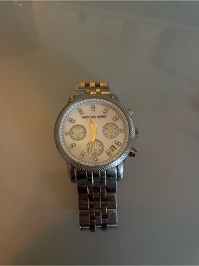 Michael Kors Two-Tone Silver and Gold Chronograph Watch
